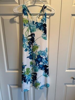 CeCe Blue and Teal Floral Sundress